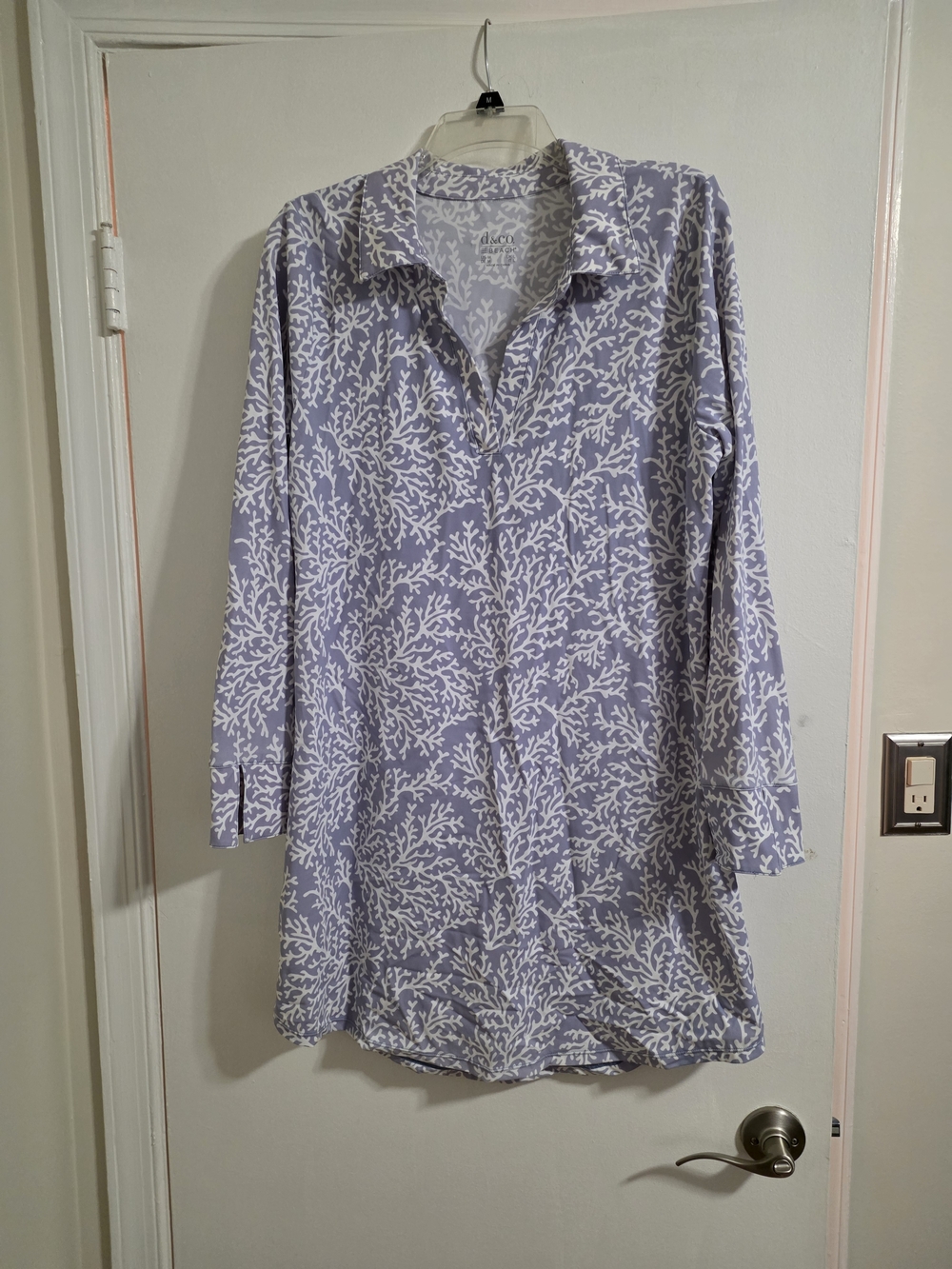 Light Grey Coral-Print Beach Tunic